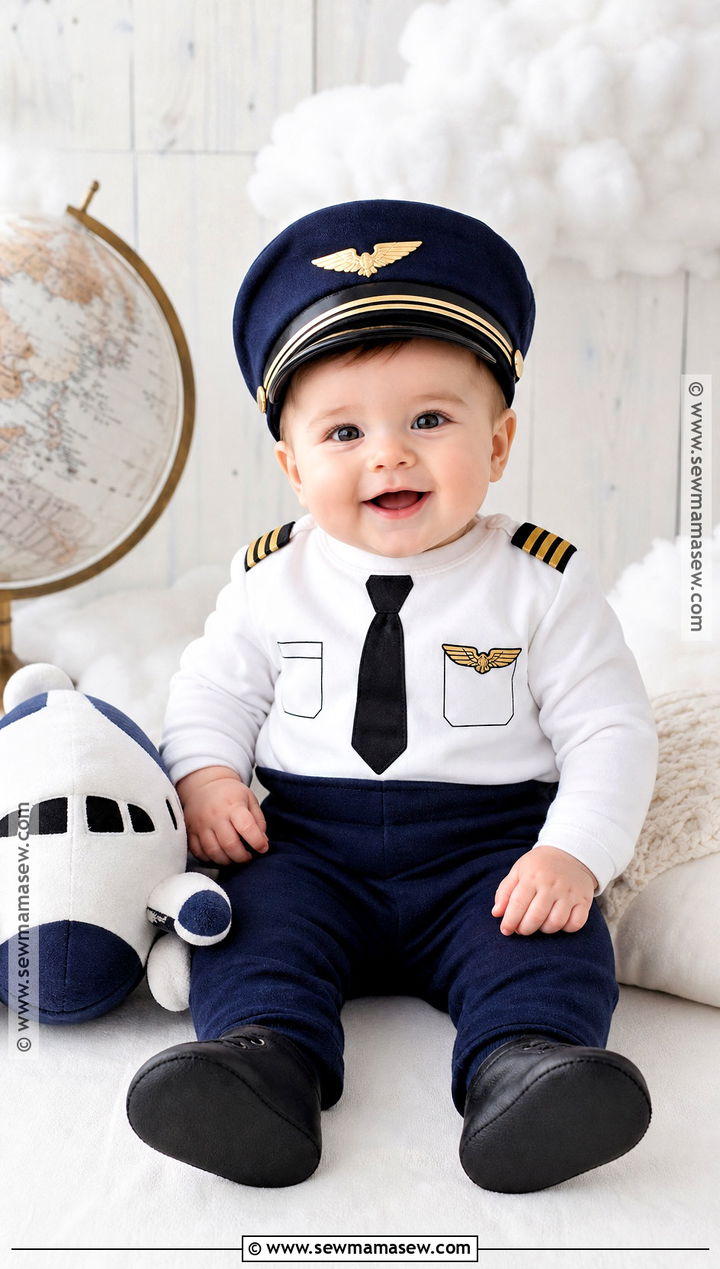 Baby Pilot Costume With Aviator Cap - 30 baby costumes for boys
