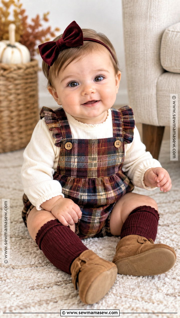 Baby Plaid Romper Outfit - 20 Thanksgiving Outfit Ideas for Babies