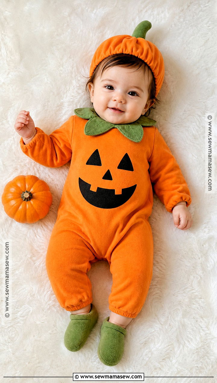 Baby Pumpkin Costume - 50 baby halloween costumes