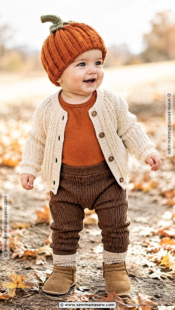 Baby Pumpkin Hat And Cardigan Outfit - 20 baby pumpkin outfit ideas
