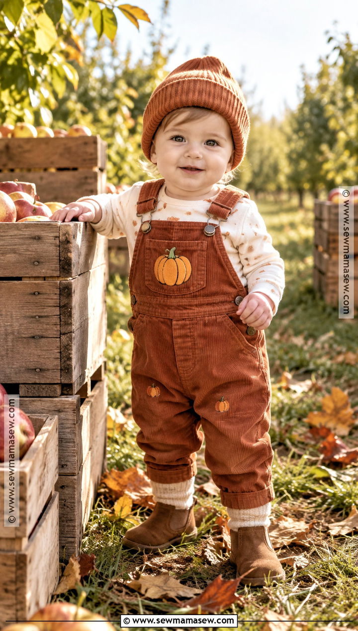 Baby Pumpkin Overalls Outfit - 20 baby pumpkin outfit ideas