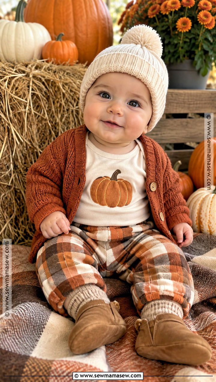Baby Pumpkin Plaid Outfit - 20 baby pumpkin outfit ideas