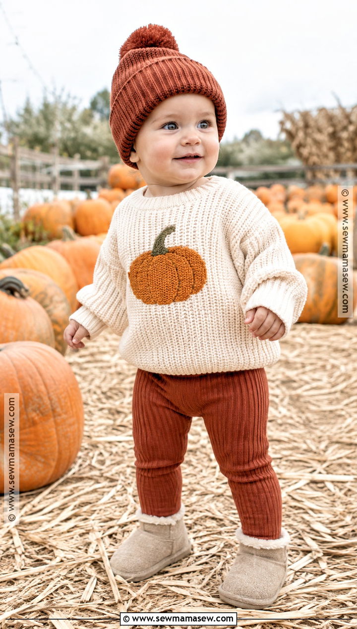 Baby Pumpkin Sweater And Leggings Outfit - 20 baby pumpkin outfit ideas