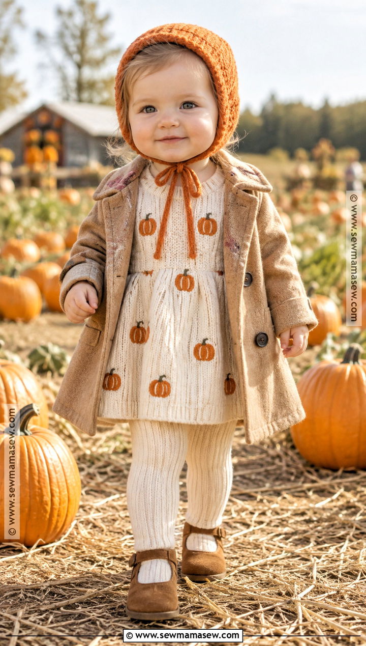 Baby Pumpkin Sweater Dress Outfit - 20 baby pumpkin outfit ideas