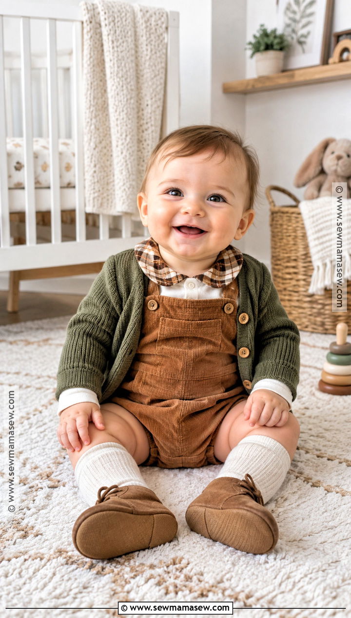 Baby Romper and Knit Cardigan Thanksgiving Outfit - 15 Thanksgiving Clothes for Kids