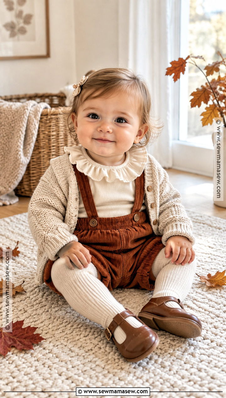 Baby Ruffle Bodysuit With Suspender Pants - 20 baby autumn outfits