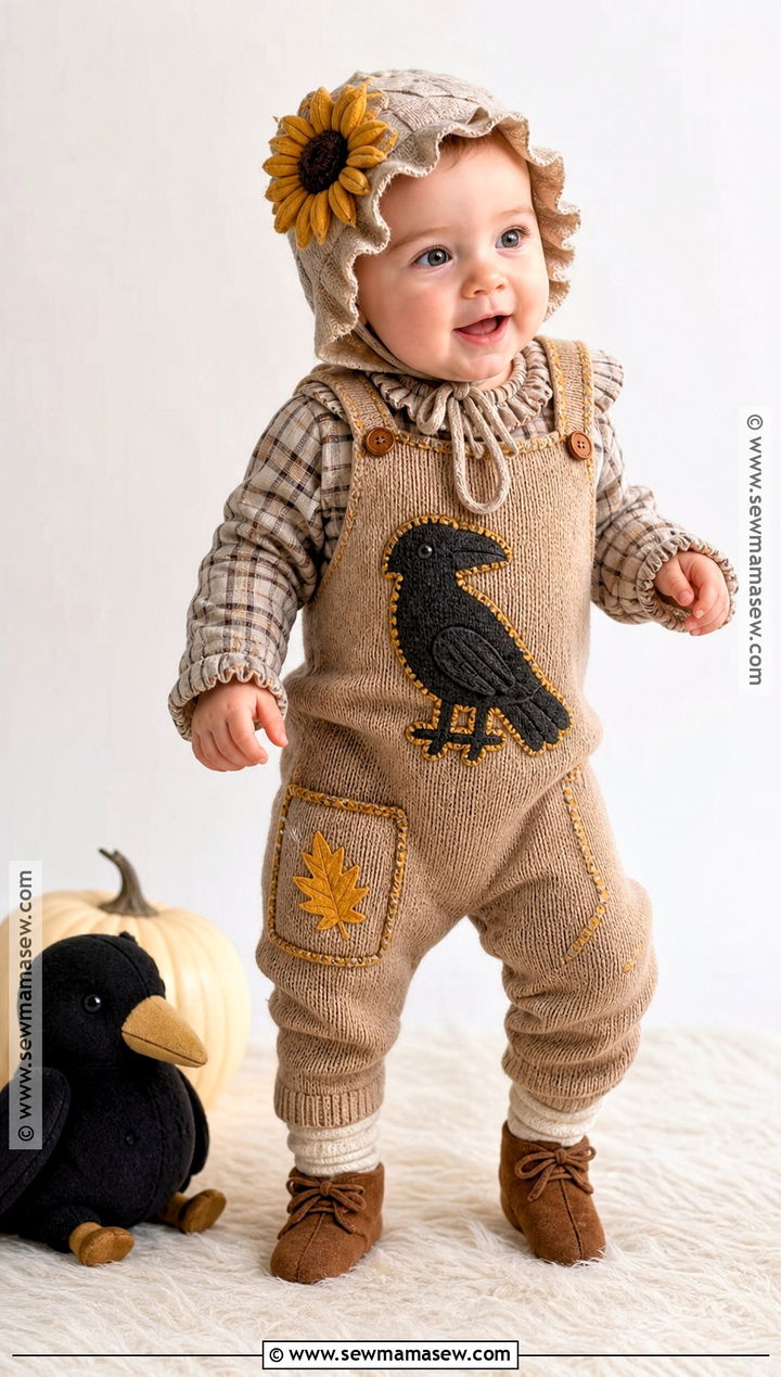 Baby Scarecrow Costume With Soft Overalls - 50 scarecrow costume ideas