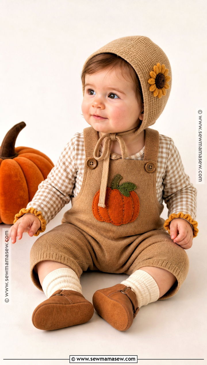 Baby Scarecrow Outfit With Knit Overalls - 30 scarecrow outfit ideas