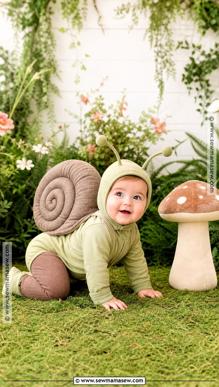 Baby Snail Costume With Plush Shell - 30 halloween baby costumes