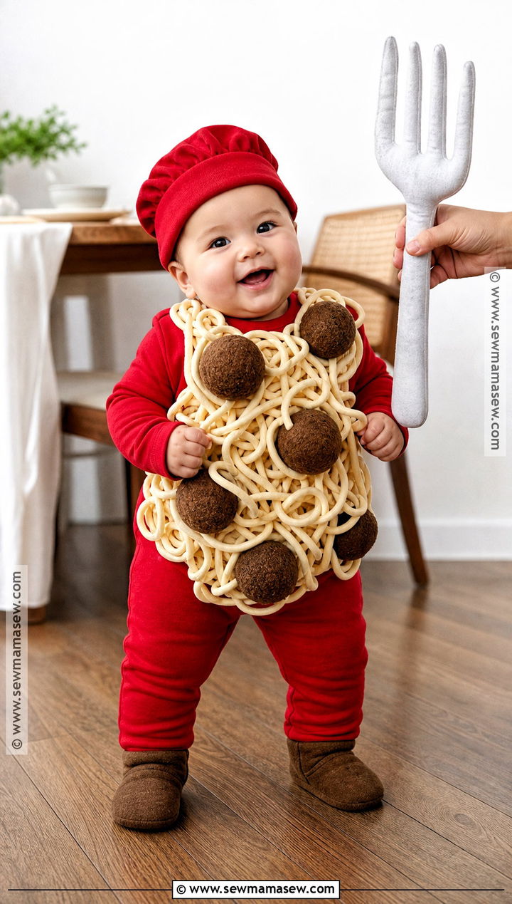 Baby Spaghetti And Meatballs Costume - 30 funny baby halloween costumes