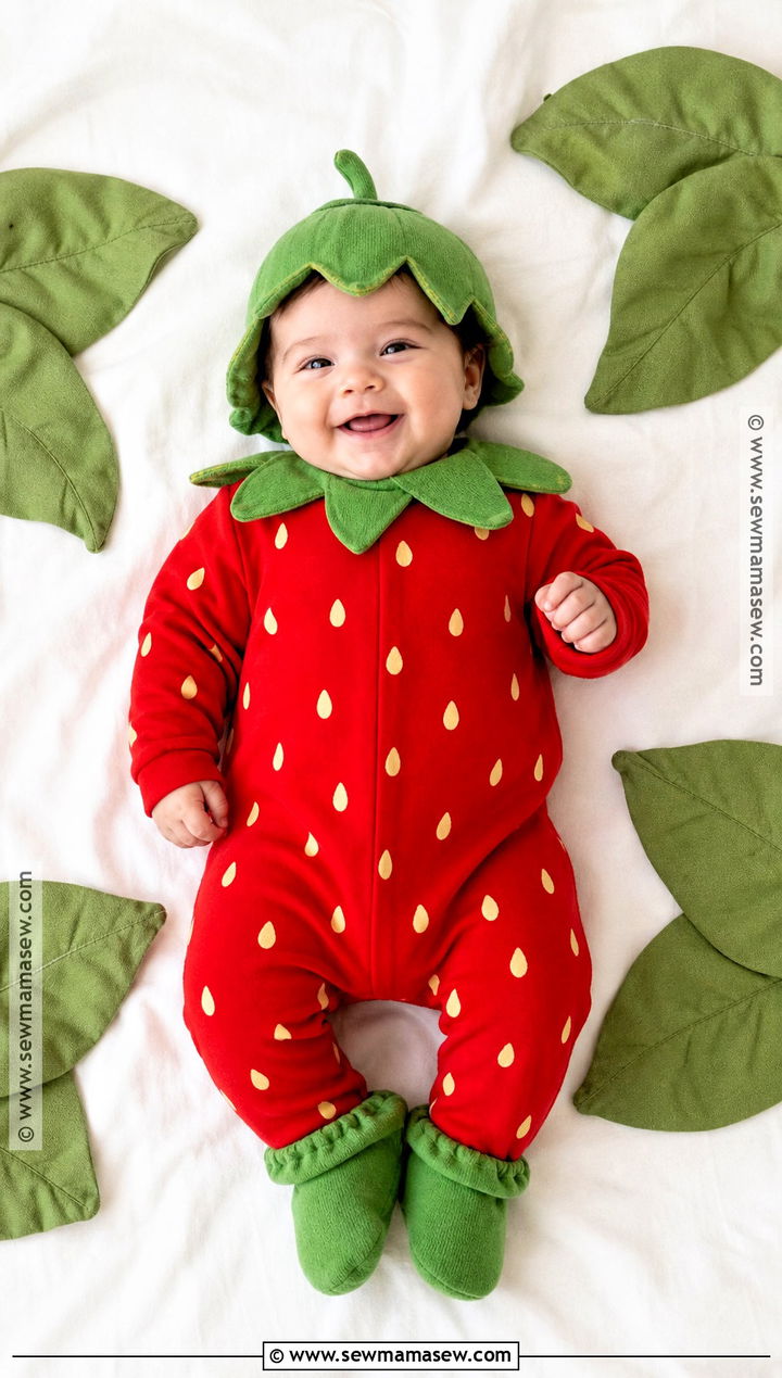 Baby Strawberry Costume - 50 baby halloween costumes