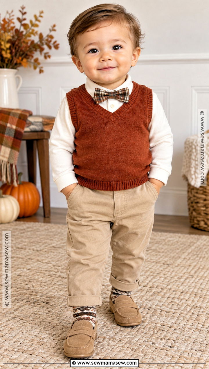 Baby Sweater Vest Outfit - 20 Thanksgiving Outfit Ideas for Babies