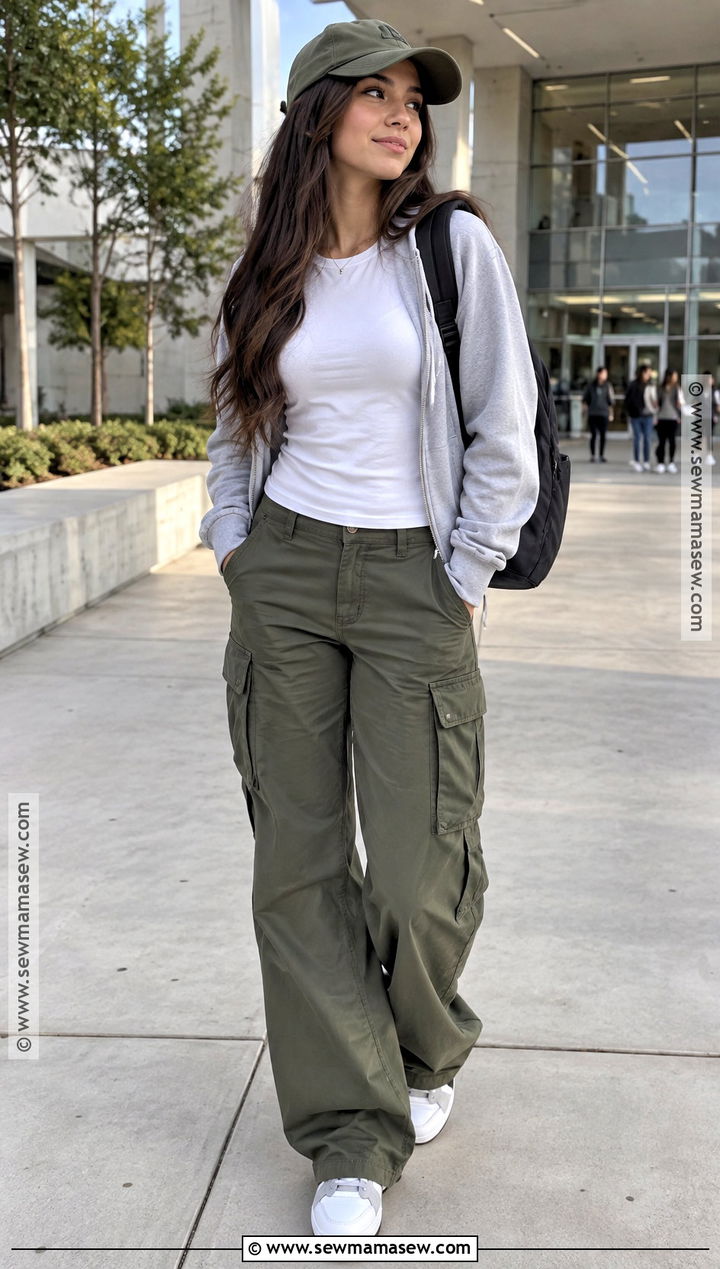 Baby Tee And Cargo Pants School Outfit - 20 Fly Back To School Outfits