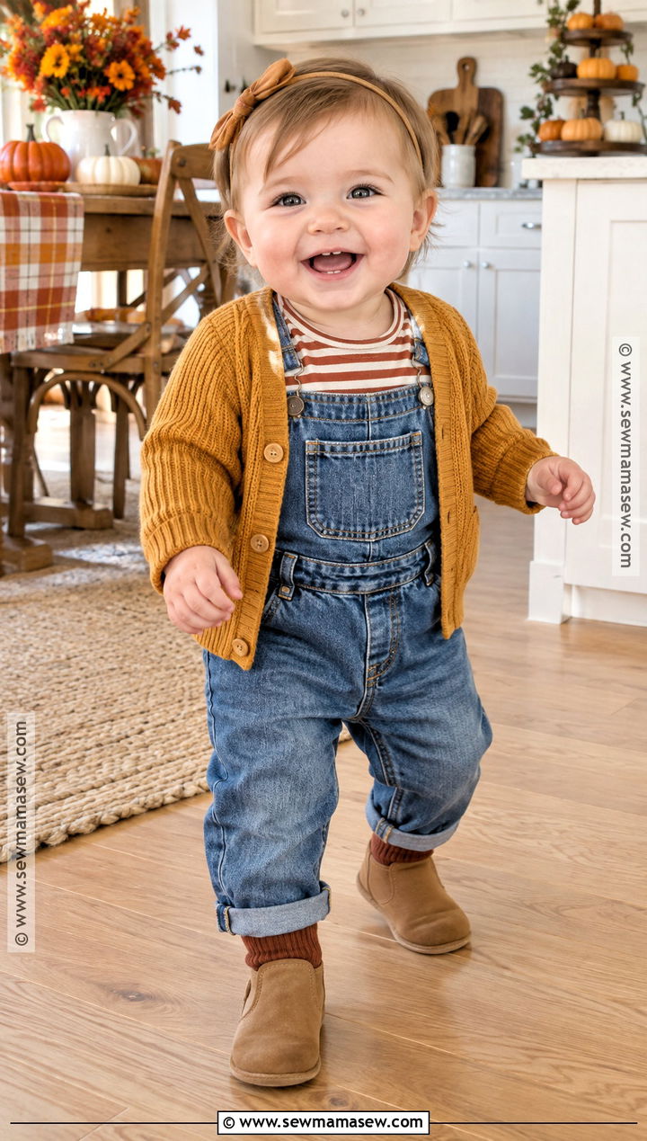 Baby Thanksgiving Denim Overall Outfit - 25 baby thanksgiving outfit ideas