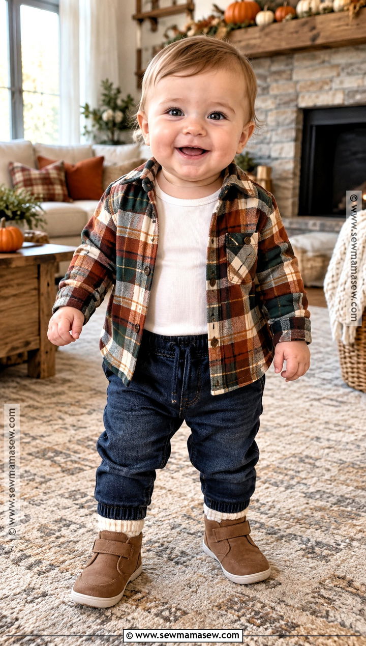 Baby Thanksgiving Flannel Shirt Outfit - 25 baby thanksgiving outfit ideas