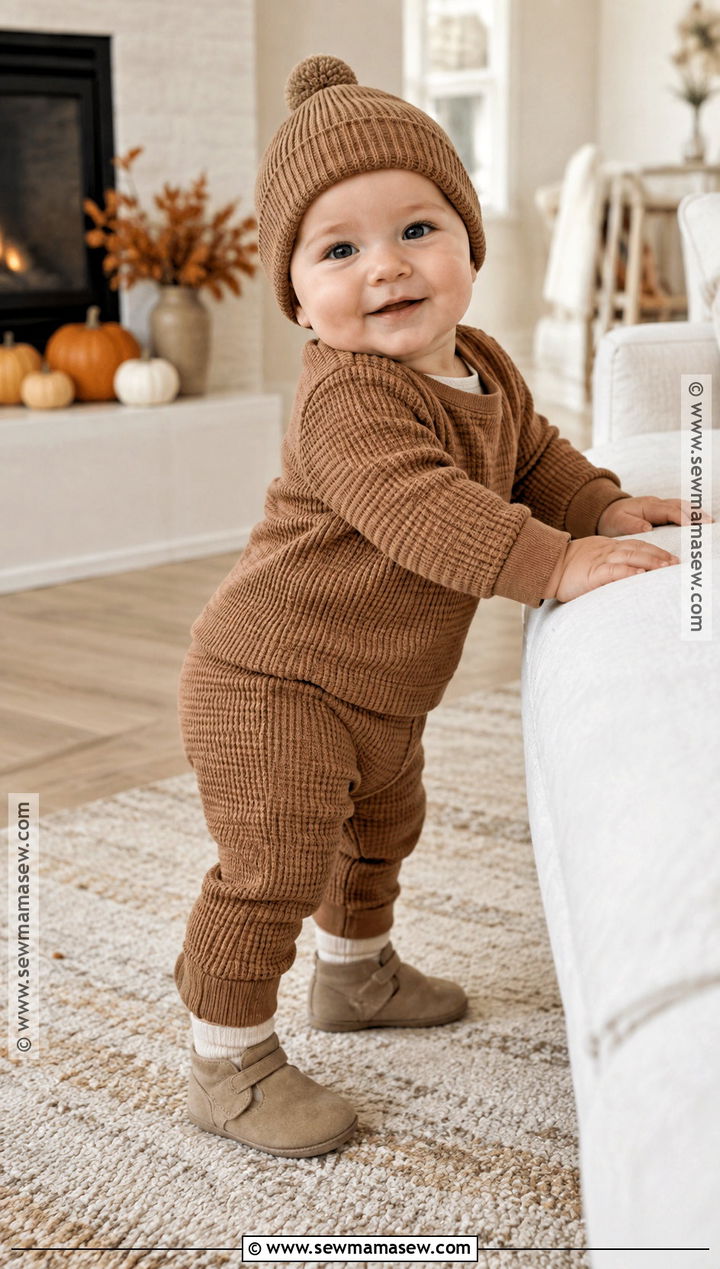 Baby Thanksgiving Waffle Knit Set - 25 baby thanksgiving outfit ideas