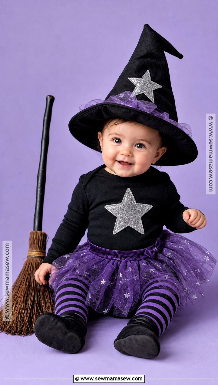 Baby Witch Costume With Purple Tutu - 30 baby halloween costume ideas