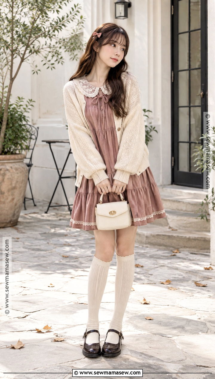 Babydoll Dress And Knee High Socks Shojo Girl Outfit - 15 Shojo Girl Fall Outfit Ideas