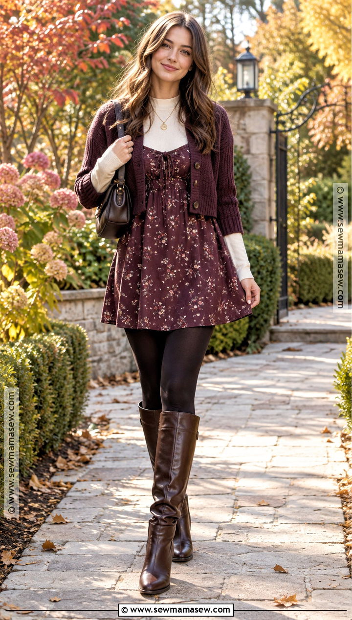 Babydoll Dress and Tights Outfit - 25 2000s fall outfits