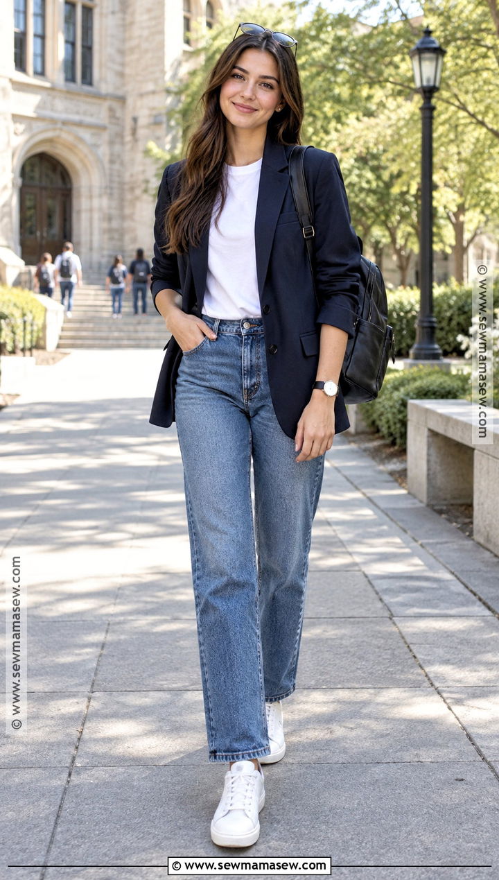 Back To School Blazer And Jeans Outfit - 20 Back To School Clothes Shopping List