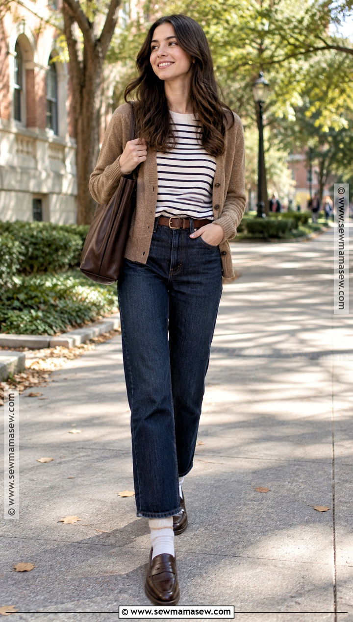 Back To School Brown Loafers And Straight Jeans Outfit - 25 Back To School Shoes 2026