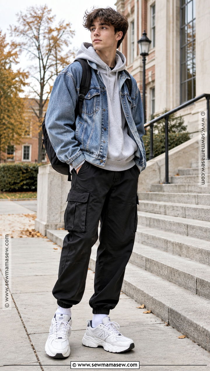 Back To School Hoodie And Denim Jacket Outfit - 15 Clothes Back To School Cute Outfits