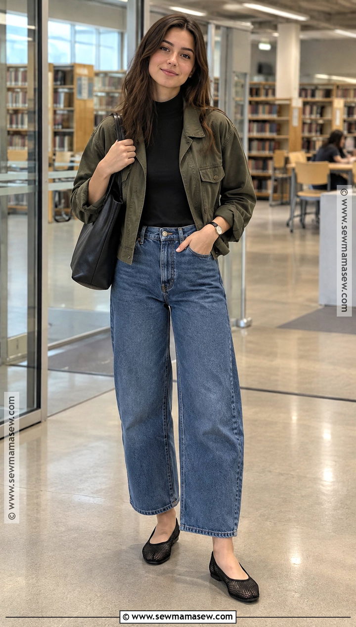 Back To School Mesh Flats And Barrel Jeans Outfit - 25 Back To School Shoes 2026