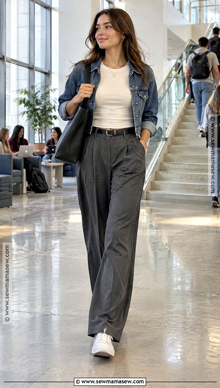 Back To School Outfit With Wide Leg Trousers - 25 cute back to school outfits