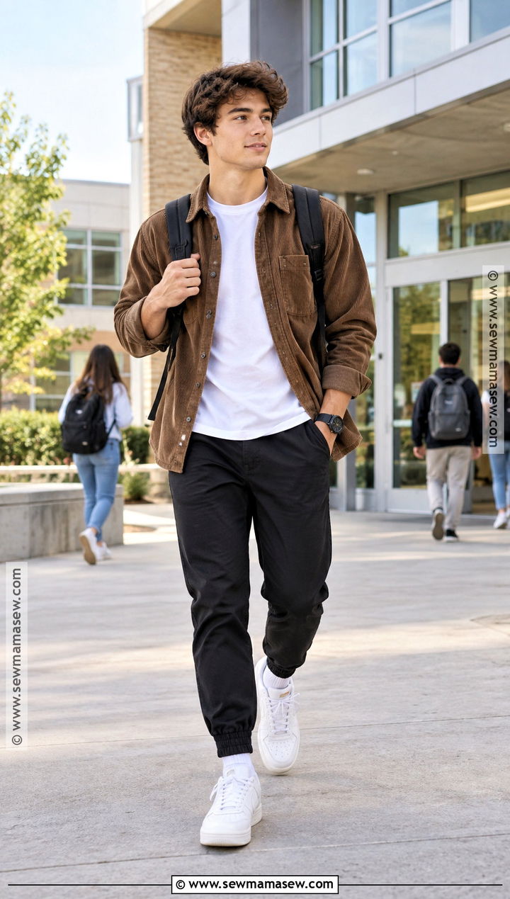 Back To School Overshirt And Jogger Pants Outfit - 15 back to school clothing list ideas