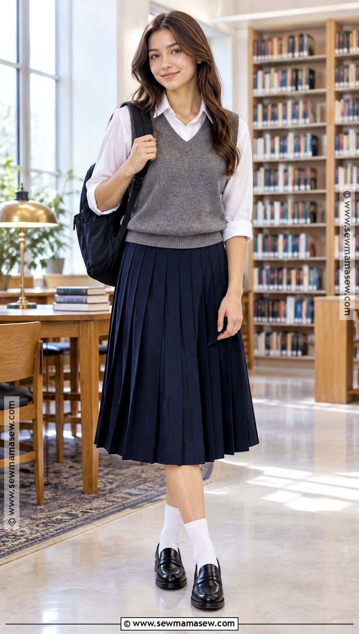 Back To School Pleated Midi Skirt Outfit - 20 back to school clothes shopping