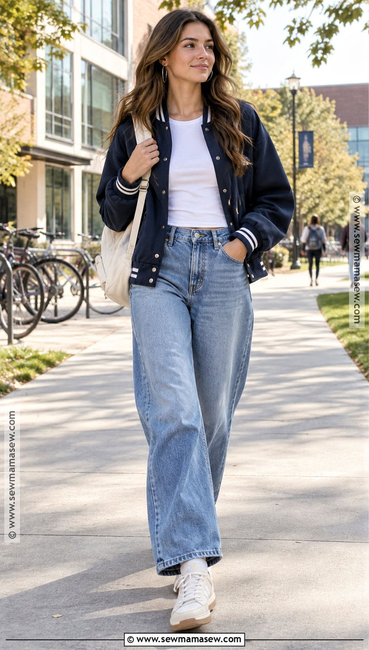 Back To School Retro Sneakers And Wide Leg Jeans Outfit - 25 Back To School Shoes 2026