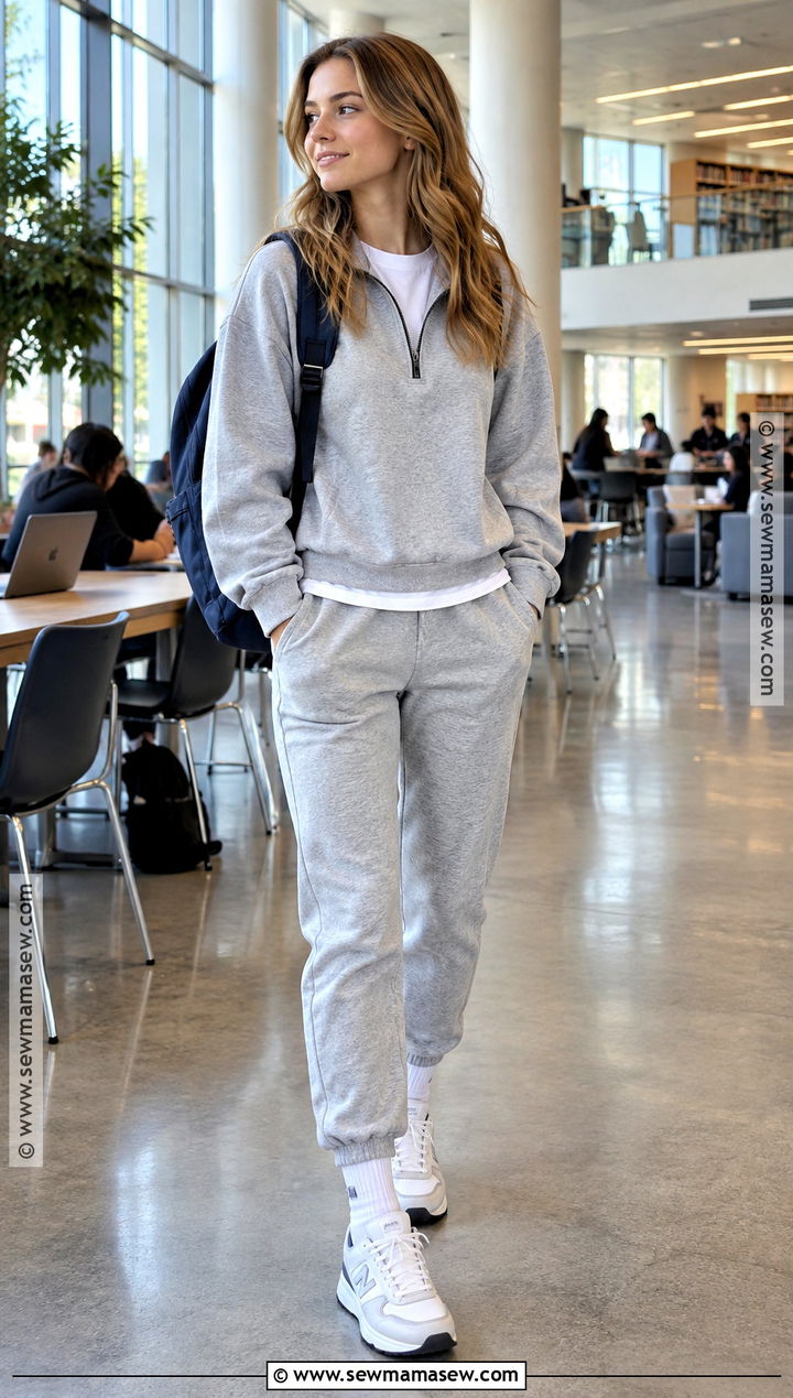 Back To School Sweatshirt And Jogger Outfit - 20 Back To School Clothes Shopping List