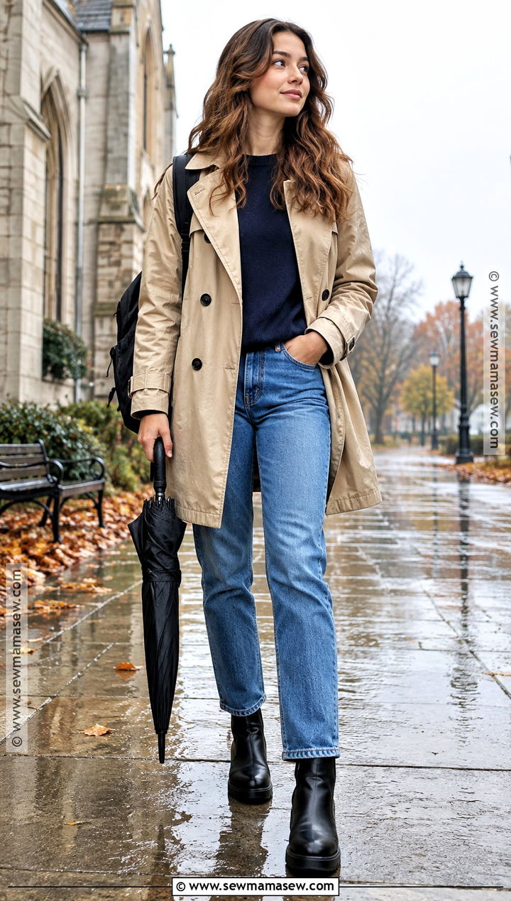 Back To School Trench Coat And Jeans Outfit - 15 back to school clothing list ideas