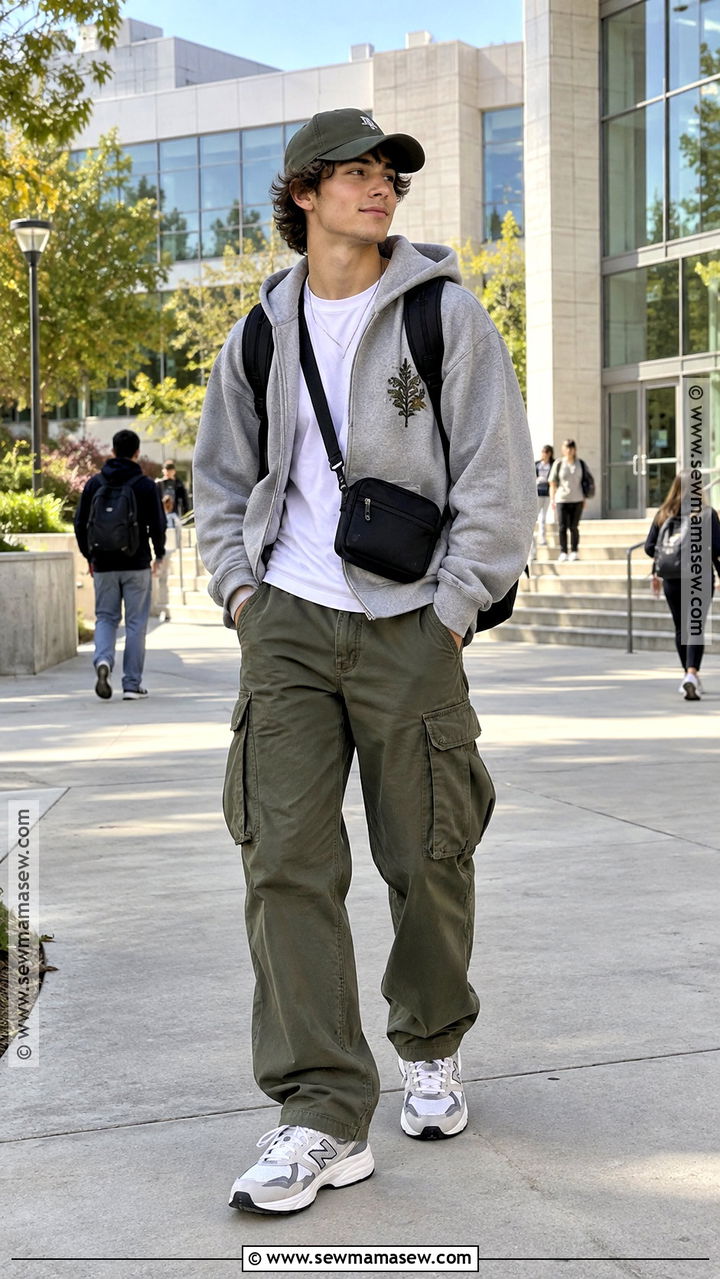 Back to School Hoodie and Cargo Pants Outfit - 20 fits back to school