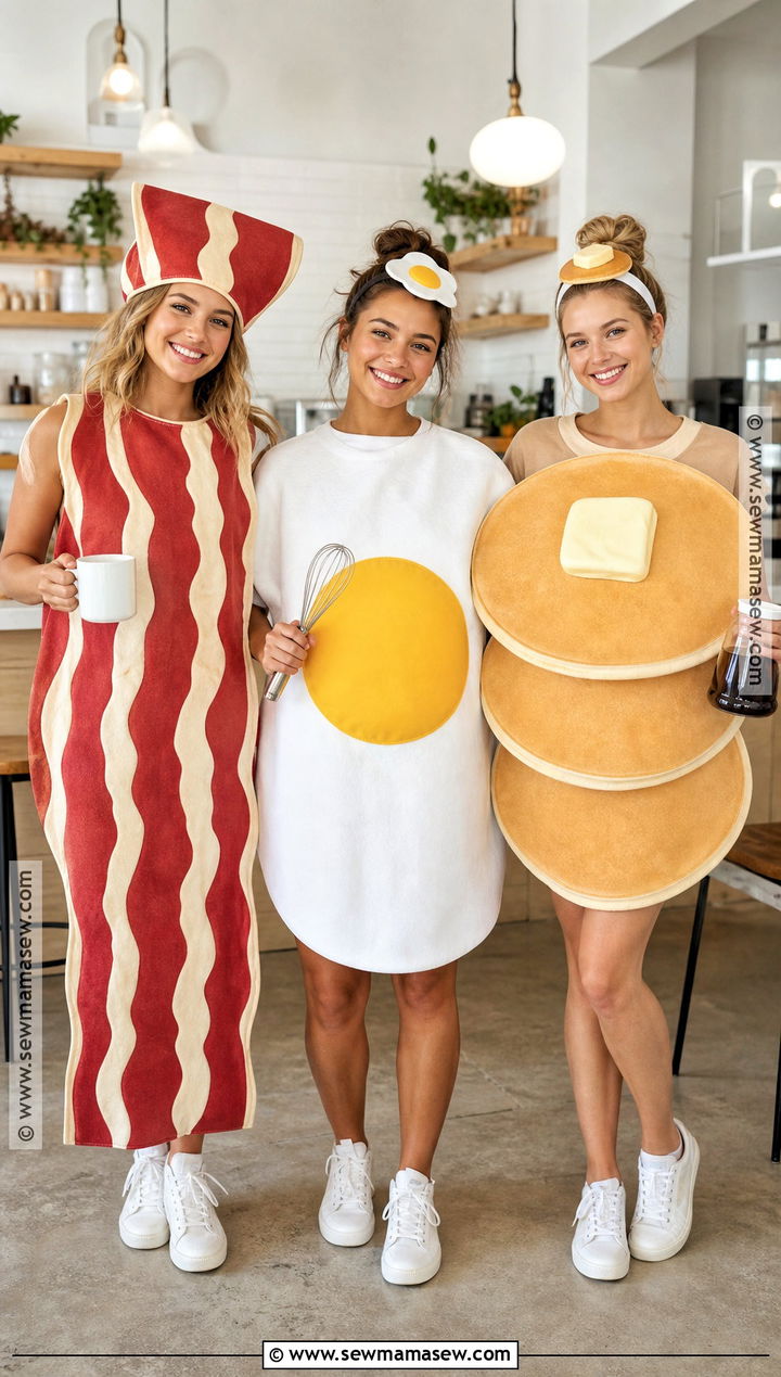 Bacon Eggs And Pancakes Costumes - 30 triplet halloween costumes