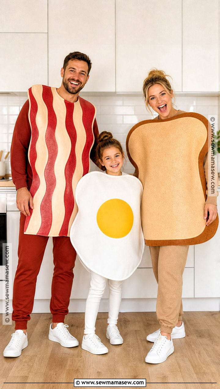 Bacon Eggs And Toast Costume - 30 3 Family Halloween Costumes