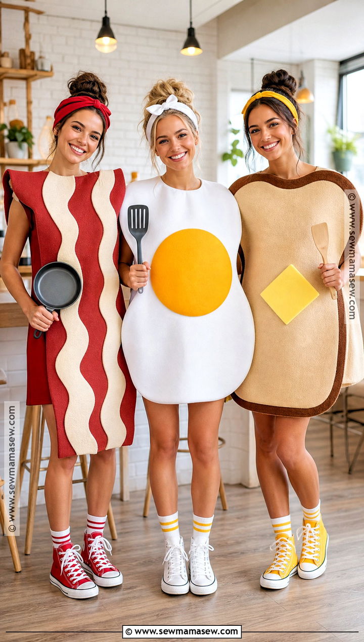 Bacon Eggs And Toast Trio Costume - 30 trio dress up ideas