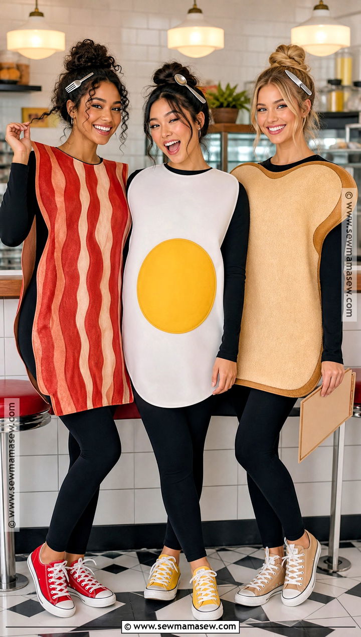 Bacon Eggs And Toast Trio Costume - 40 3 people halloween costumes
