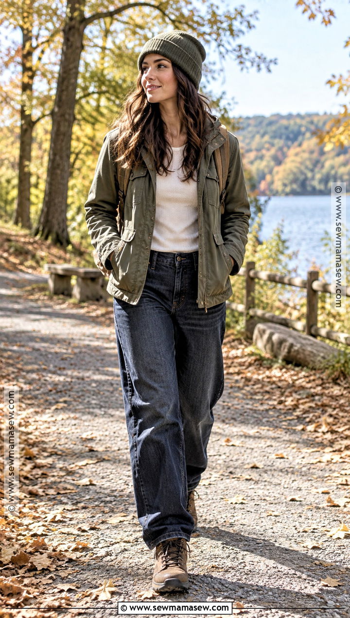 Baggy Jeans With A Utility Jacket And Hiking Boots - 25 fall outfits baggy jeans