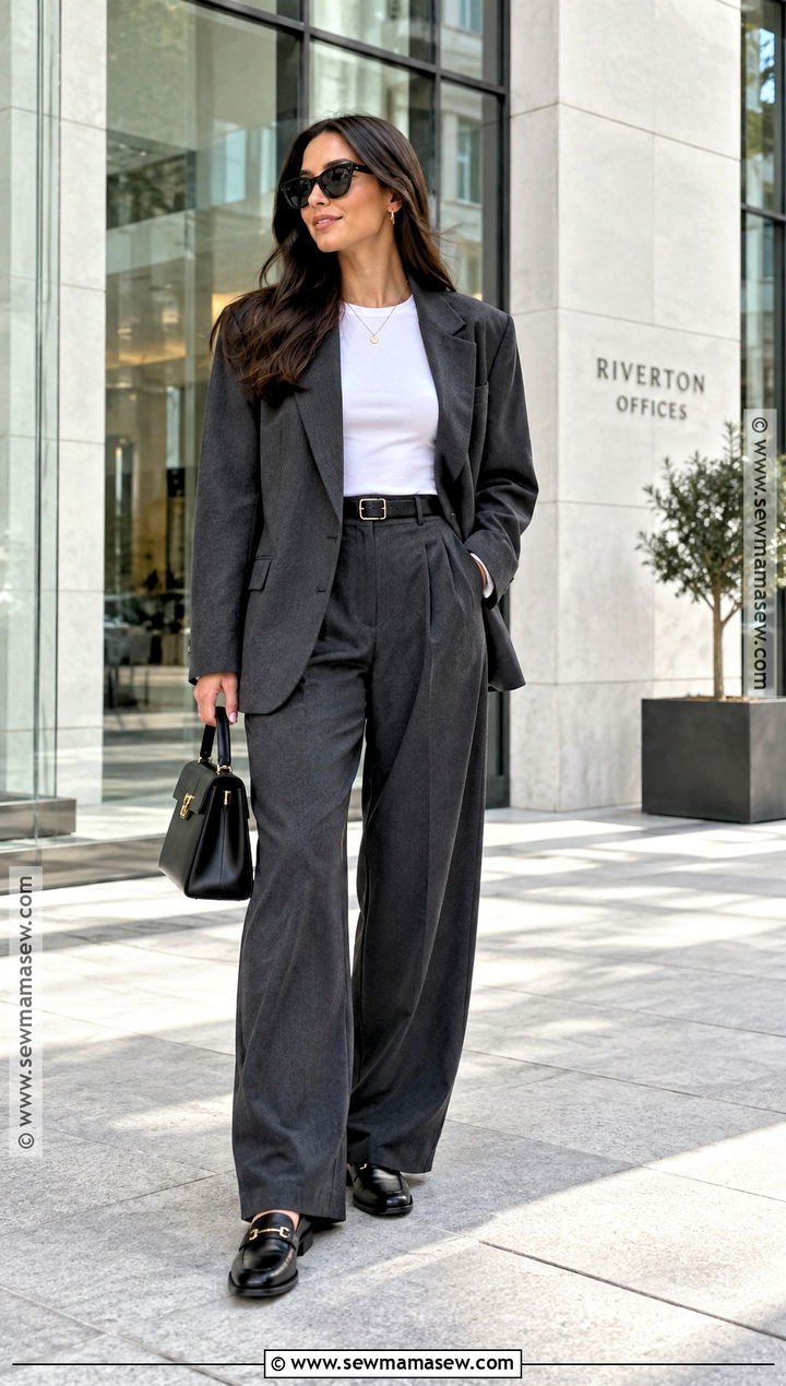 Baggy Trousers And Oversized Blazer Fall Outfit - 20 Fall Outfits Baggy