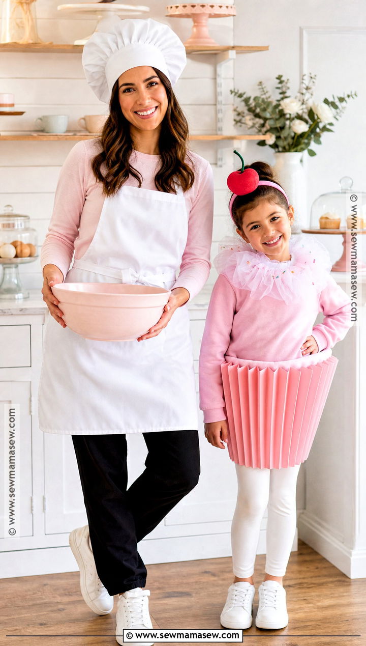 Baker And Cupcake Costume - 35 Mother Daughter Halloween Costumes