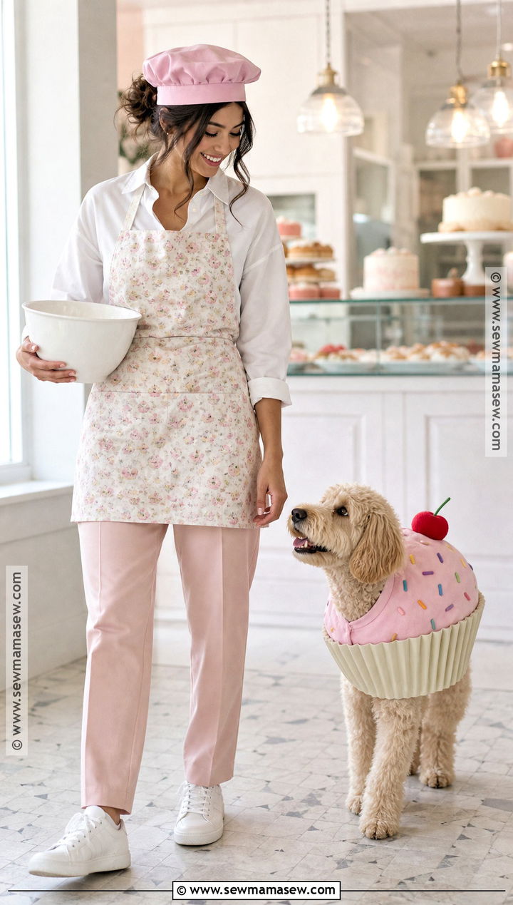 Baker and Cupcake Dog and Owner Costume - 30 dog and owner costumes