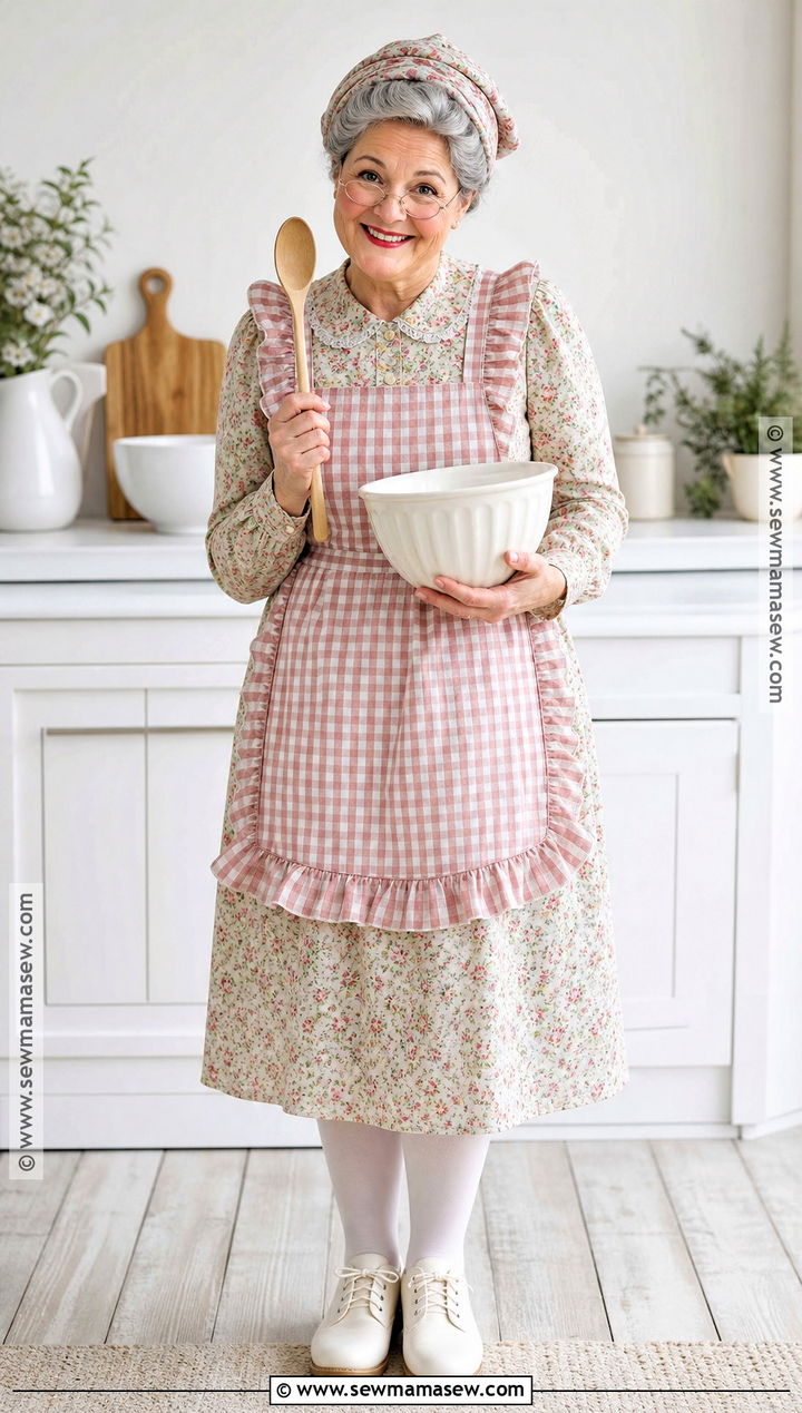 Baking Granny Costume With Apron - 30 granny dress up ideas
