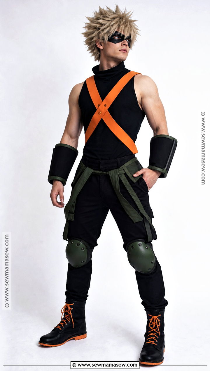 Bakugo Cosplay With Black And Orange Hero Suit - 40 anime cosplay outfits
