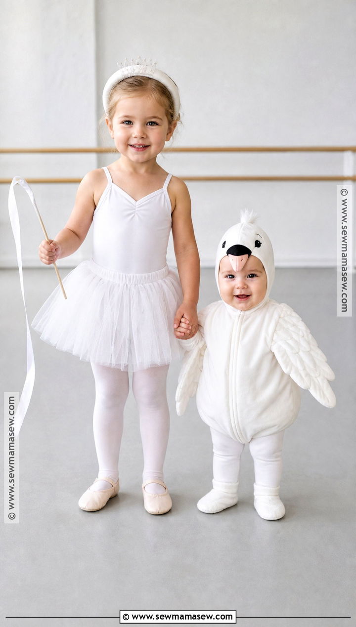 Ballerina And Baby Swan Sister Costumes - 30 sister halloween costumes toddler for babies