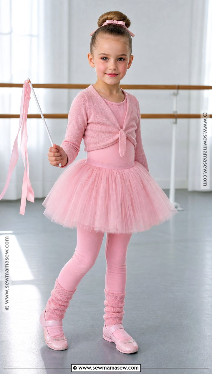 Ballerina Costume With Pink Cardigan - 30 halloween costumes girls for kids