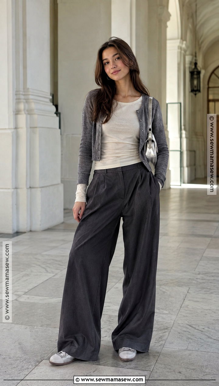 Ballet Sneakers With Wide Leg Pants - 15 back to school shoe trends