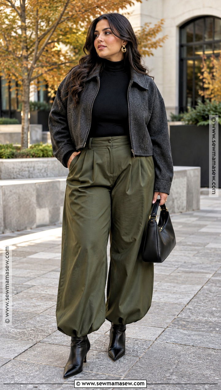 Balloon Pants And Fitted Knit Fall Outfit - 25 trending fall outfits