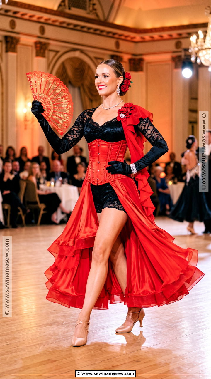Ballroom Dancer Red Corset Costume - 35 Red Corset Costume Ideas