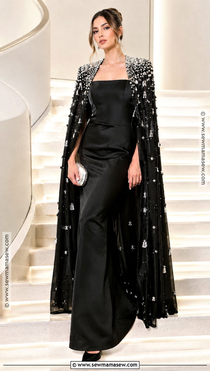 Balmain Crystal Cape And Satin Gown - 15 balmain fall 2026 ready to wear ideas